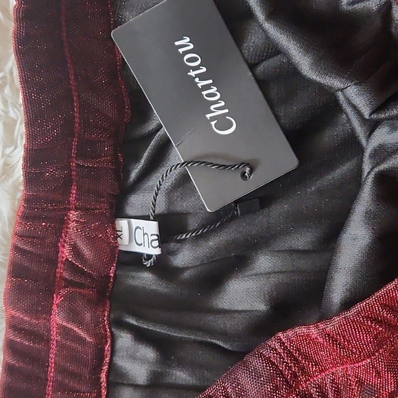 Chartou Women's Metallic Shiny Shimmer Accordion Pleated Maxi Skirt ✨️ NWT - Picture 6 of 7